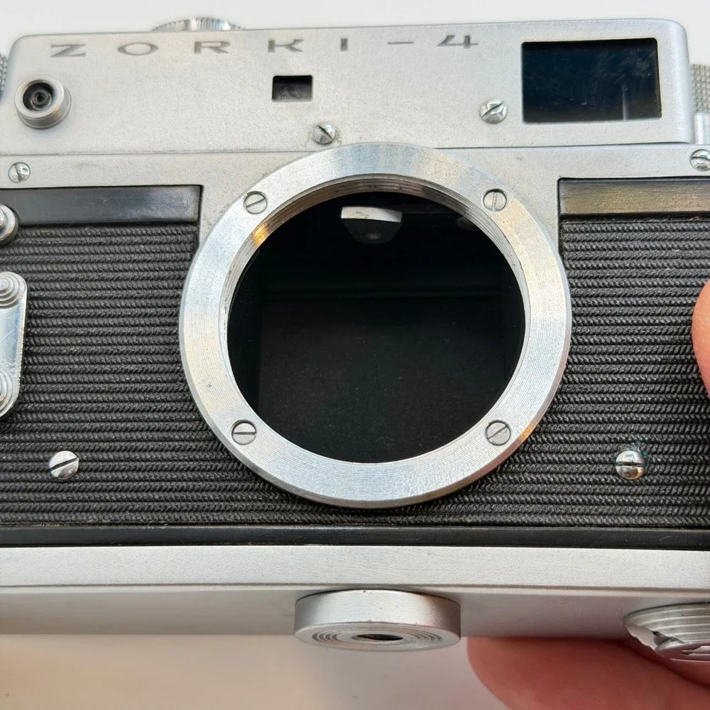Zorki-4 35mm Rangefinder Camera W/ Jupiter-8 2/50 Lens USSR Vintage Silver Black